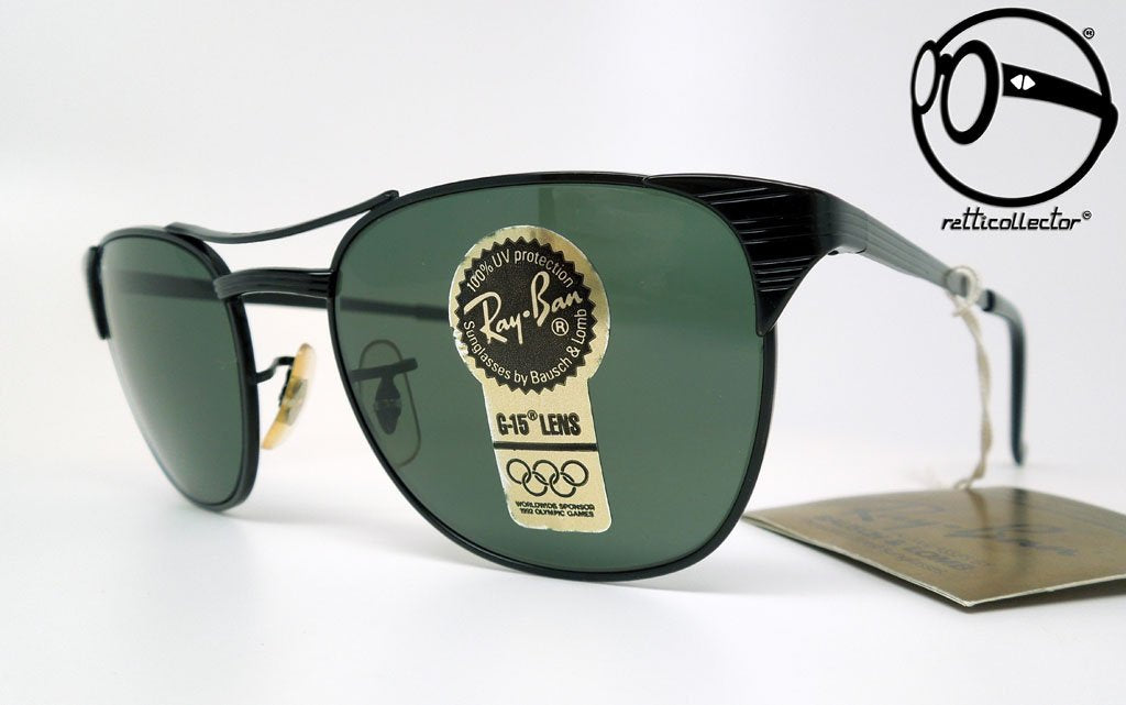 VINTAGE SUNGLASSES RAY BAN B&L SIGNET BLACK W0387 G-15 80s