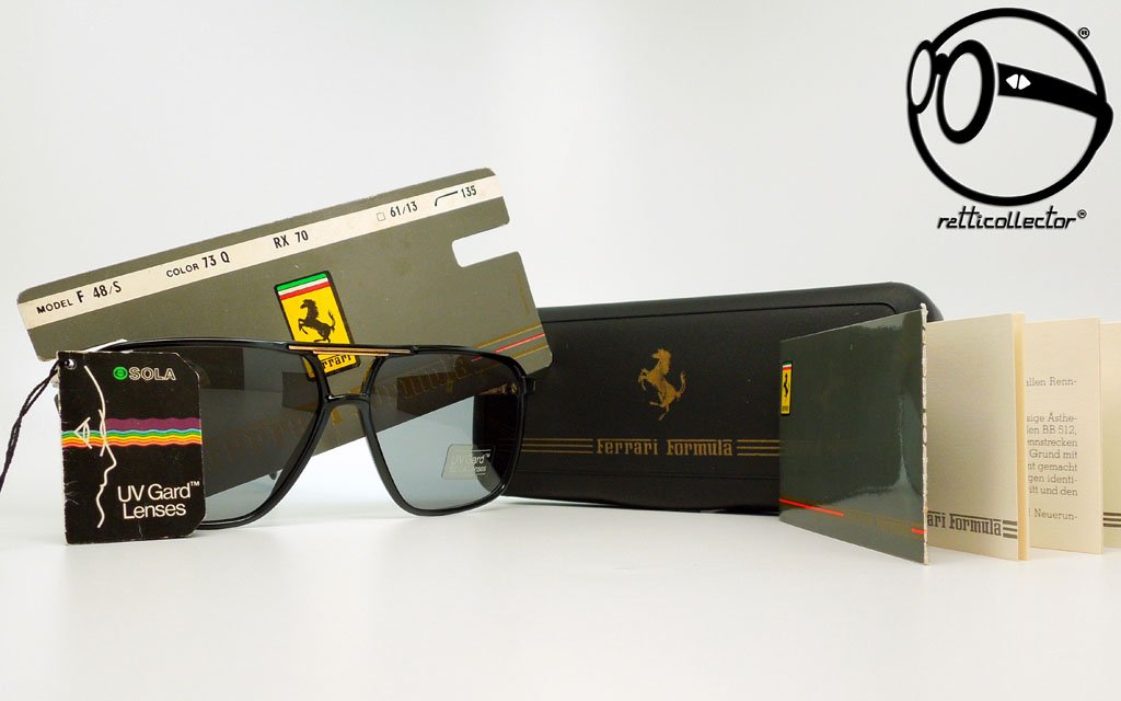 VINTAGE SUNGLASSES FERRARI FORMULA F48 S 79S CARBONIO 80s ORIGINAL AND UNWORN GLASSES ratticollector