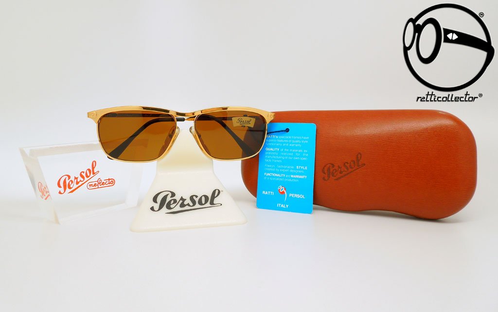 VINTAGE SUNGLASSES PERSOL RATTI SAND AIC 80s - ORIGINAL AND UNWORN