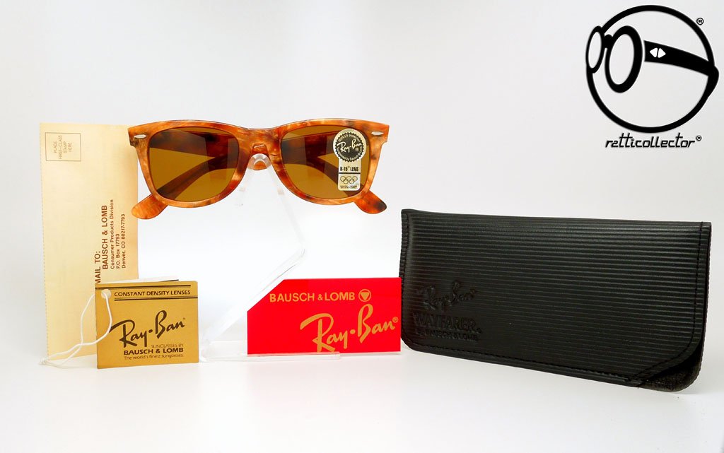 VINTAGE SUNGLASSES RAY BAN B L WAYFARER LIMITED BLOND FROST W0888 B 15 TWAS 80s ORIGINAL AND UNWORN GLASSES ratticollector