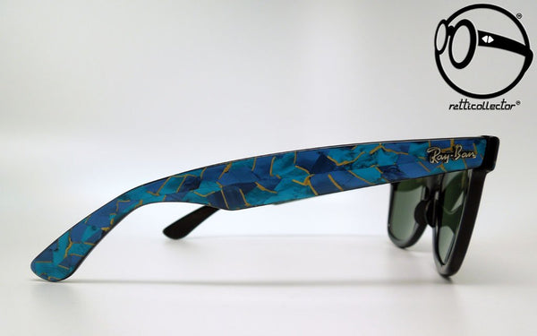 ray ban b l wayfarer mosaic w1086 g 15 blue ebony 80s Vintage sunglasses, kacamata hitam and solglasögon
