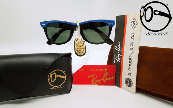 ray ban b l wayfarer street neat l1723 g 15 elettric blue ebony 80s Occhiali vintage da sole per uomo e donna