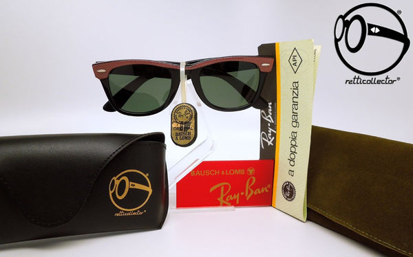 ray ban b l wayfarer street neat g 15 pink ebony 80s Occhiali vintage da sole per uomo e donna