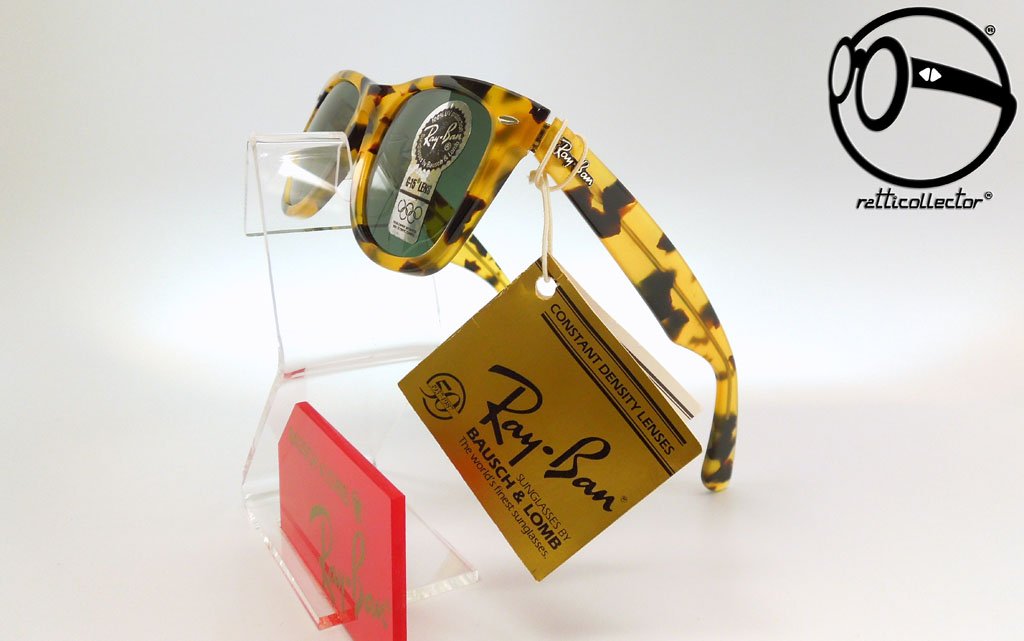 VINTAGE SUNGLASSES RAY BAN B&amp;L WAYFARER LIMITED YELLOW TORTOISE