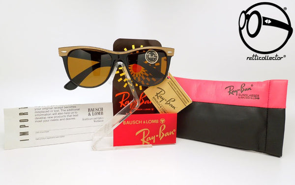 ray ban b l wayfarer ii street neat w0495 b 15 gold ebony pv 80s Occhiali vintage da sole per uomo e do